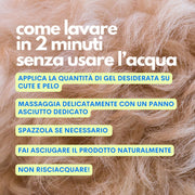 Shampoo secco per cuccioli e cani con pelle sensibile formula delicata One Two Clean
